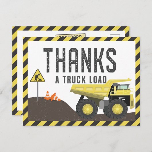 アンダー建築ダンプトラック誕生日ありがとう ポストカード (正面/裏面)