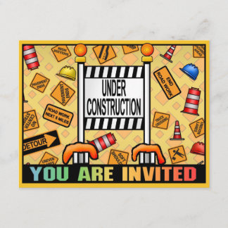 アンダー建築テーマキッズパーティの招待状 招待状