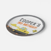 アンダー建築トラクター誕生日任意の年齢 ペーパープレート (アングル)