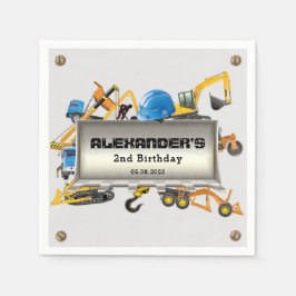 アンダー建築トラック誕生日パーティー スタンダードカクテルナプキン