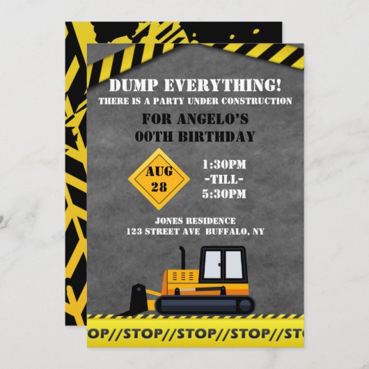 アンダー建築ブルドーザー誕生日パーティー (正面/裏面)