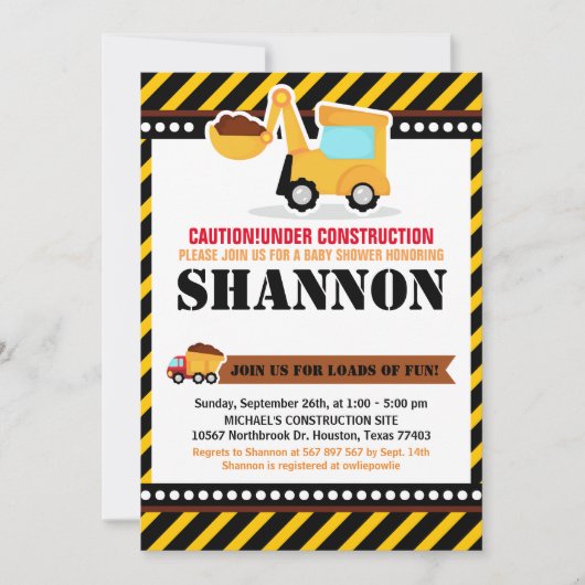 アンダー建築ベビーシャワー招待状 招待状 (正面)