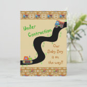 アンダー建築ボーイベビーシャワー招待状 招待状 (スタンド正面)