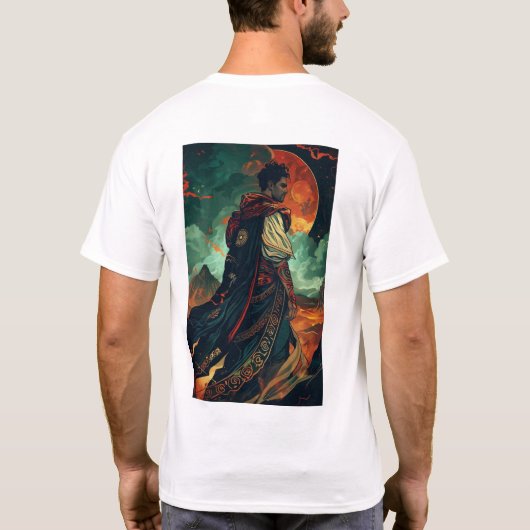 アンダー – 短男らしいHのハンサムなアラビア語の男性 Tシャツ (裏面)