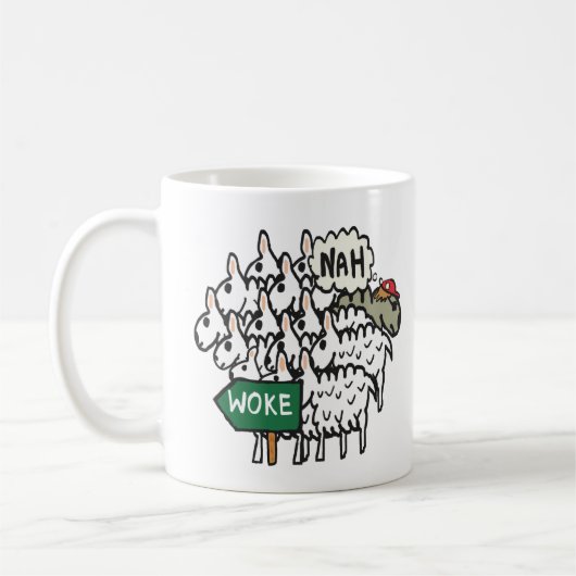 アンチおもしろいが目覚めた コーヒーマグカップ (左)
