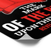 アンチおもしろいの赤い帽子のトランプのマーク ポスター (角)