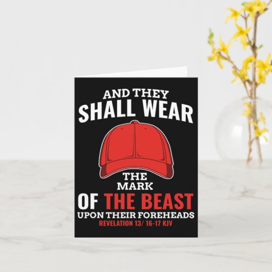 アンチおもしろいの赤い帽子のトランプマーク自由主義の カード (黄色い花)