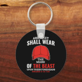 アンチおもしろいの赤い帽子のトランプマーク自由主義の キーホルダー (正面)