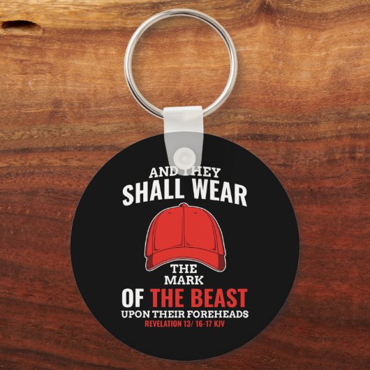 アンチおもしろいの赤い帽子のトランプマーク自由主義の キーホルダー (正面)