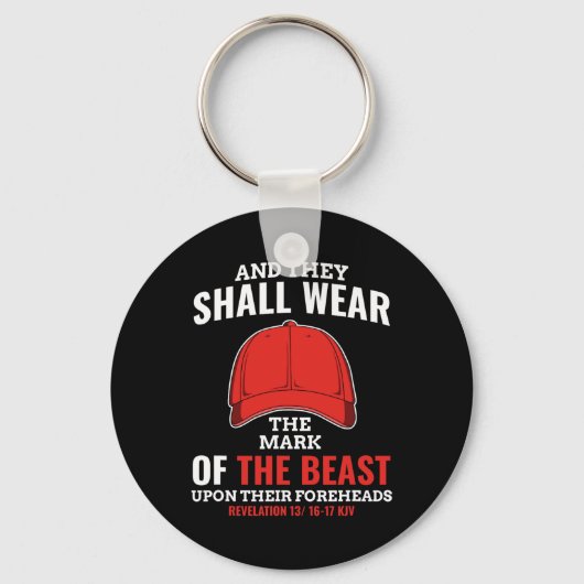 アンチおもしろいの赤い帽子のトランプマーク自由主義の キーホルダー (正面)