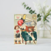 アンチおもしろいトランプとヴィンテージレコードの変更 ポストカード (スタンド正面)