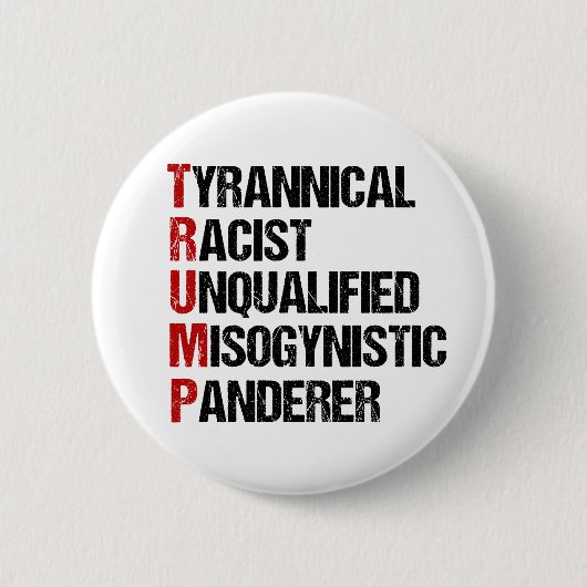 アンチおもしろいトランプのアクロスティック政治選挙 缶バッジ (正面)