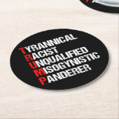 アンチおもしろいトランプの頭字語 ラウンドペーパーコースター (アングル)