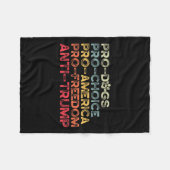 アンチおもしろいトランプティー、プロドッグ、プロチョイス、プロam フリースブランケット (正面(横))