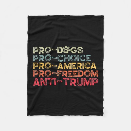 アンチおもしろいトランプティー、プロドッグ、プロチョイス、プロam フリースブランケット (正面)