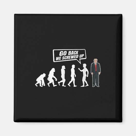 アンチおもしろいトランプ戻る我々はトランプをねじ込む マグネット (正面)