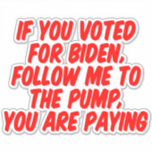 アンチおもしろいバイデン氏ガス価格インフレ車 シール (正面)