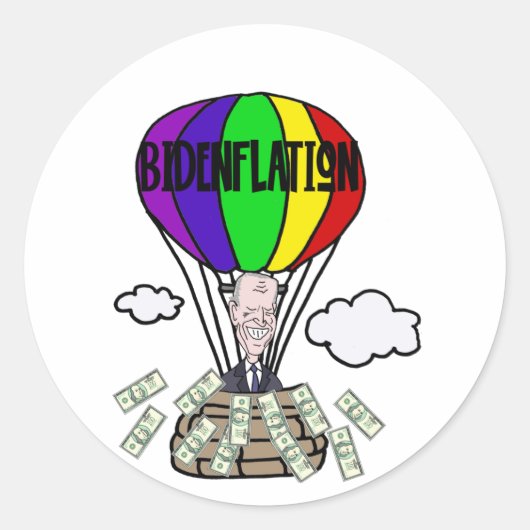 アンチおもしろいバイデン氏政治漫画 ラウンドシール (正面)