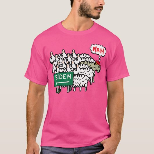 アンチおもしろいバイデン氏羊 Tシャツ (正面)