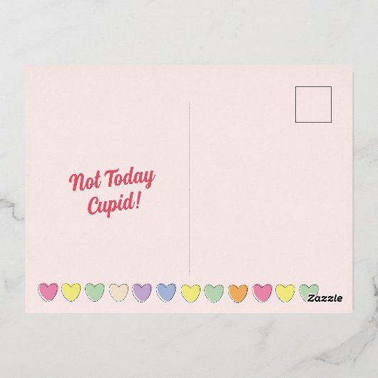 アンチおもしろいバレンタインデイキャンディハート 箔シーズンポストカード (裏面)