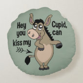 アンチおもしろいバレンタインロバ装飾用クッション ラウンドクッション (裏面)