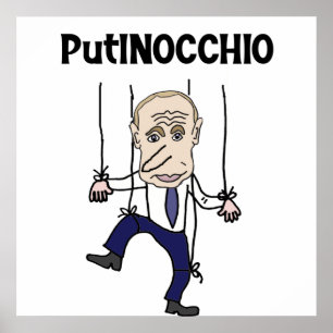アンチおもしろいプーチンとロシアPutinocchio Pun ポスター