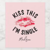 アンチおもしろいヴァレンティヌデイレッドキスカスタム ワインラベル (シングルラベル)