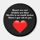 アンチおもしろいヴァレンティーンズデイ赤いハート マグネット (正面)