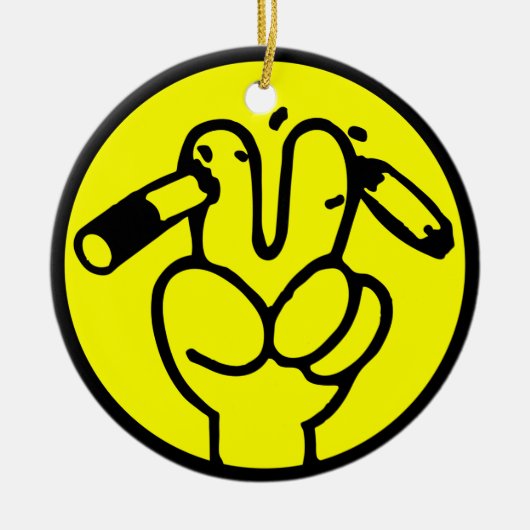 アンチおもしろい喫煙⚠タイのサイン⚠ セラミックオーナメント (正面)