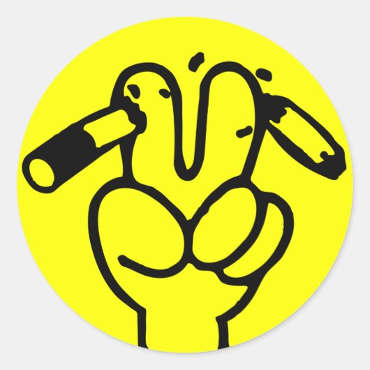 アンチおもしろい喫煙⚠タイのサイン⚠ ラウンドシール (正面)