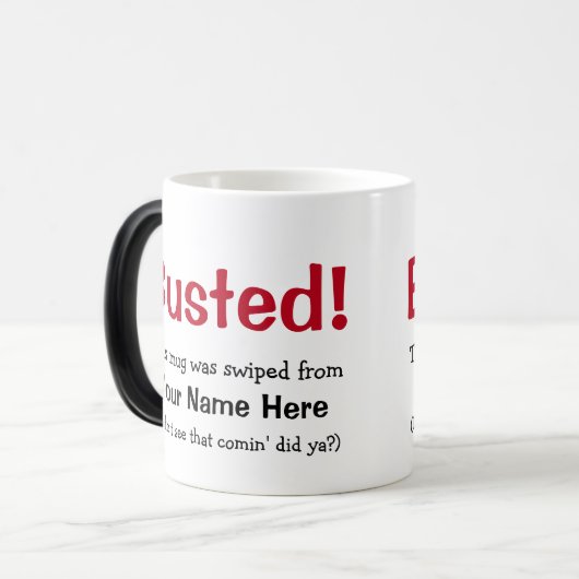 アンチおもしろい盗難に遭ったメッセージ モーフィングマグカップ (正面左)