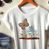 アンチおもしろい社会の蝶の感光カラフル性 トライブレンドＴシャツ