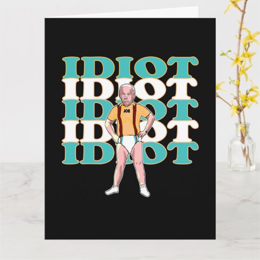 アンチおもしろい・ジョー・バイデン氏は愚かで皮肉な政治だ カード (黄色い花)