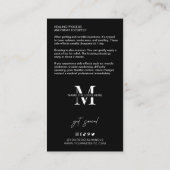 アンチしわフィラーアフターケアガイドミニマルサロン 名刺 (裏面)