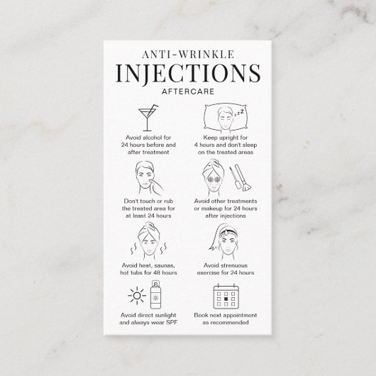 アンチしわフィラーアフターケアガイドミニマルサロン 名刺 (正面)