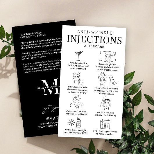 アンチしわフィラーアフターケアガイドミニマルサロン 名刺