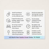 アンチしわ注入アフターケア指導カード (裏面)