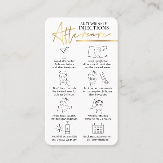 アンチしわ注入金ゴールドロゴアフターケア美しい 名刺 (正面)