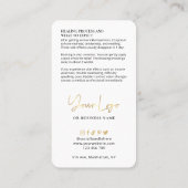 アンチしわ注入金ゴールドロゴアフターケア美しい 名刺 (裏面)