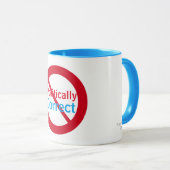 アンチで正しい青い赤の円 マグカップ (正面右)