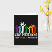 アンチのトランプストップシャツはあなたの人種差別を装う カード (黄色い花)