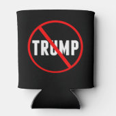 アンチはっきりしたトランプ赤の取り消し線（黒） 缶クーラー (裏面)