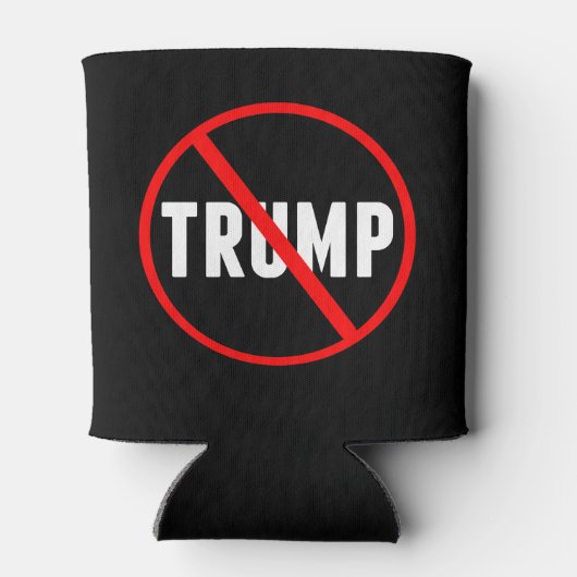 アンチはっきりしたトランプ赤の取り消し線(黒) 缶クーラー (裏面)