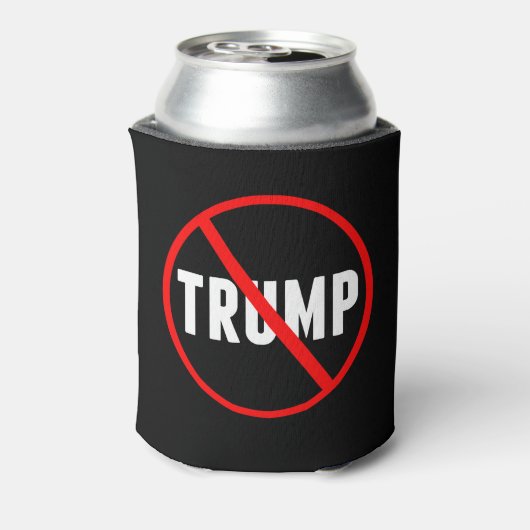 アンチはっきりしたトランプ赤の取り消し線（黒） 缶クーラー (缶裏面)