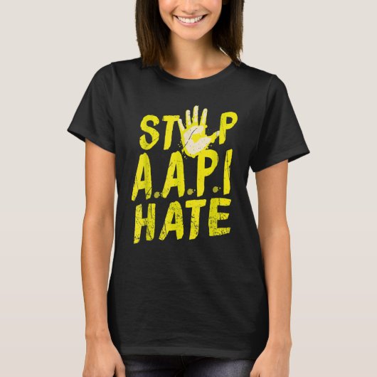 アンチアジア人種主義AapiサポートストップAapi Hate Tシャツ (正面)