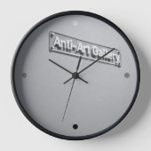 アンチアートギャラリーグレーモノクロダダ 壁時計 (正面)