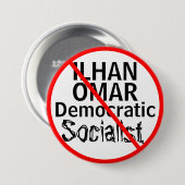 アンチイランオマール民主社会主義 缶バッジ (正面&裏面)