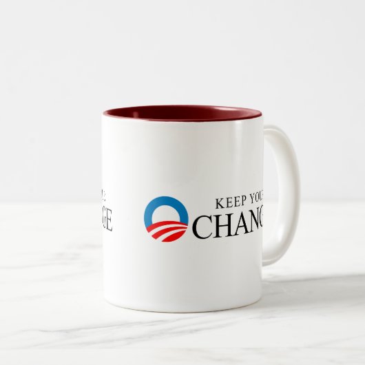 アンチオバマ-あなたの変更の黒を保って下さい ツートーンマグカップ (正面右)