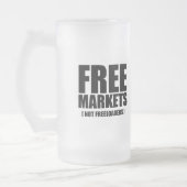 アンチオバマ-フリーマーケットのないたかり屋のTシャツ フロストグラスビールジョッキ (左)