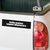 アンチオバマ-棺メーカーサポートオバマケア バンパーステッカー (トラック上)